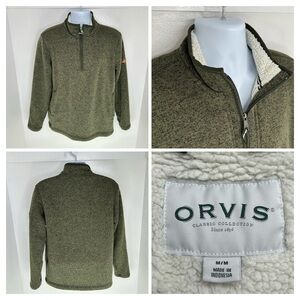 Orvis Sherpa‎ Fleece Pullover Size Medium 1/4 Zip Jacket Gorpcore Outdoor Hike